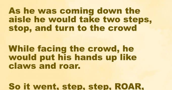 A little boy was at a relative’s wedding.