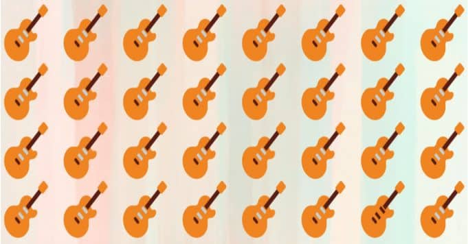 Can you spot the odd guitar in this picture?