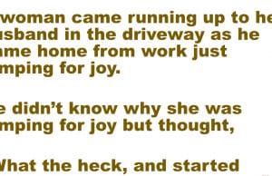 A wife announced to her husband that they had twins.