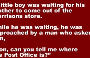 Man asks kid the way to post office