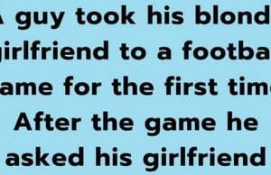 A guy takes his girlfriend to a football game.