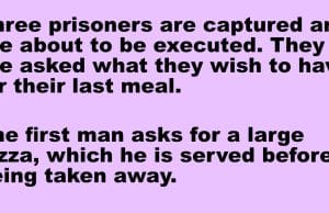 Three prisoners are captured and are about to be executed