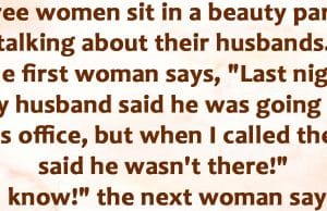 Three women talking about their husbands.