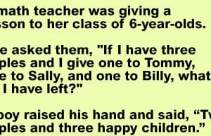 A teacher was giving a lesson to her class.
