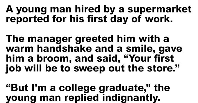 A young man hired by a supermarket