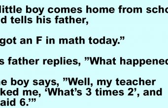 Little Johnny returns from school and says he got an F