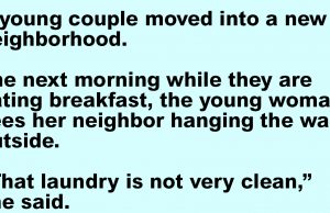 A young couple moved into a new neighborhood.