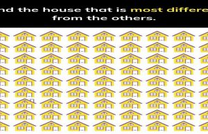 Find the house that is most different from the others.