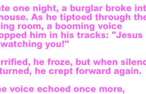 Late one night, a burglar broke into a house.