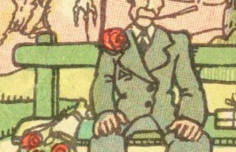 Where is the young bride hiding in the picture?