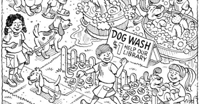 Hidden Picture: Help our library.