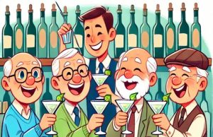 Four retired old men are walking down a street in Cooktown.