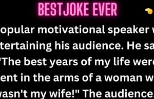 A popular motivational speaker was entertaining his audience.