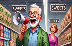 A woman shopping at a grocery store found herself following an elderly gentleman and his rather spirited 3-year-old grandson.