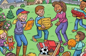 Hidden Picture: Toy Donations.