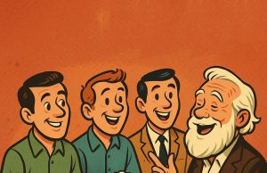 Three husbands were sitting at a bar