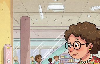 A lady lost her purse in a bustling department store.