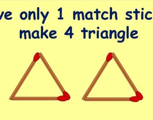 Four Triangles with Matches