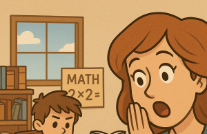 Little Johnny was doing very badly in math.