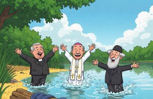 A minister, a priest and a rabbi went for a hike one very hot day.