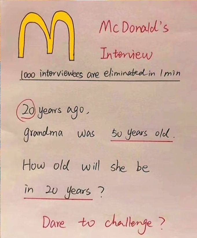 How old will she be in 20 years?