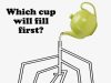 Which cup will fill first?