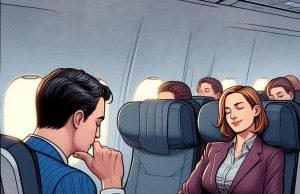 A mother of three and a lawyer are sitting next to each other on a flight.