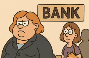 Lil’ Johnny’s mother took him to the bank