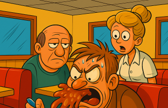 A man sits down in a diner