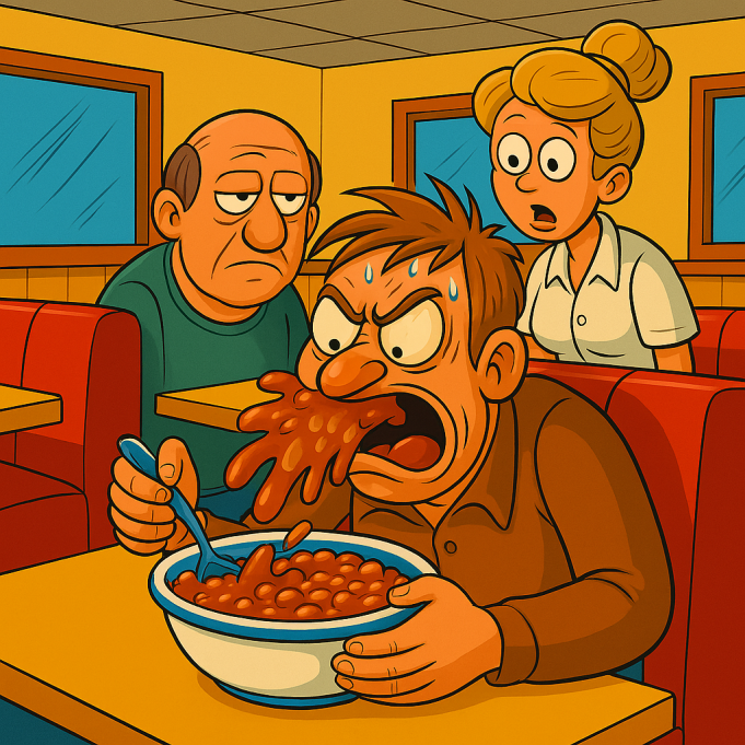 A man sits down in a diner