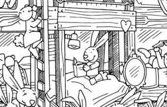 Hidden Picture: Bedtime for Bunnies.