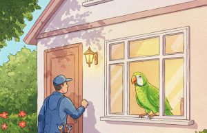 A lady was expecting the plumber