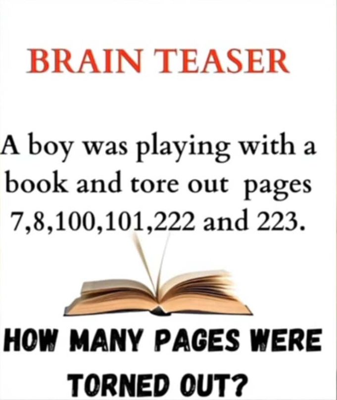Riddle: How Many Pages Are Torn Out?