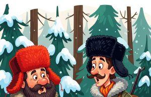 Two Russian hunters meet.