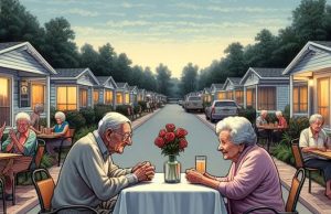 Two elderly residents of a Florida mobile home park
