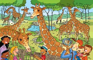 Hidden Picture: Zoo View.