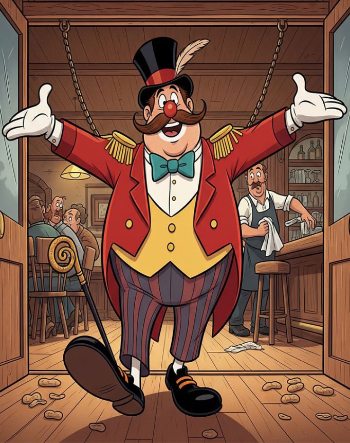 A circus owner walked into a bar