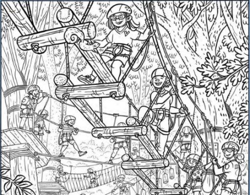 Hidden Picture: Fun in the Trees.