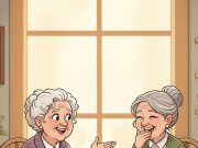 Two elderly ladies were discussing their husbands
