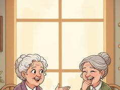 Two elderly ladies were discussing their husbands